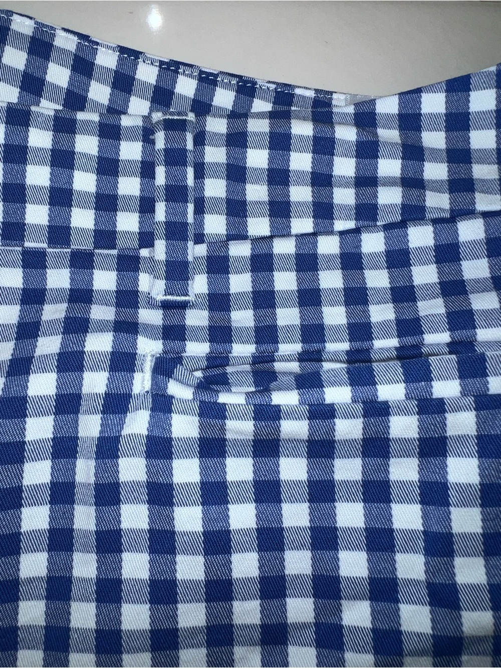 💙 Talbots Petites Blue White Gingham Capri Pants Women’s 14P Coastal Preppy💙 - Picture 7 of 11